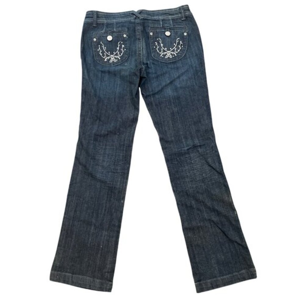 Clash Womens/Girls Bootcut‎ Jeans Silver Stitching & Embroidered Pockets Size 11